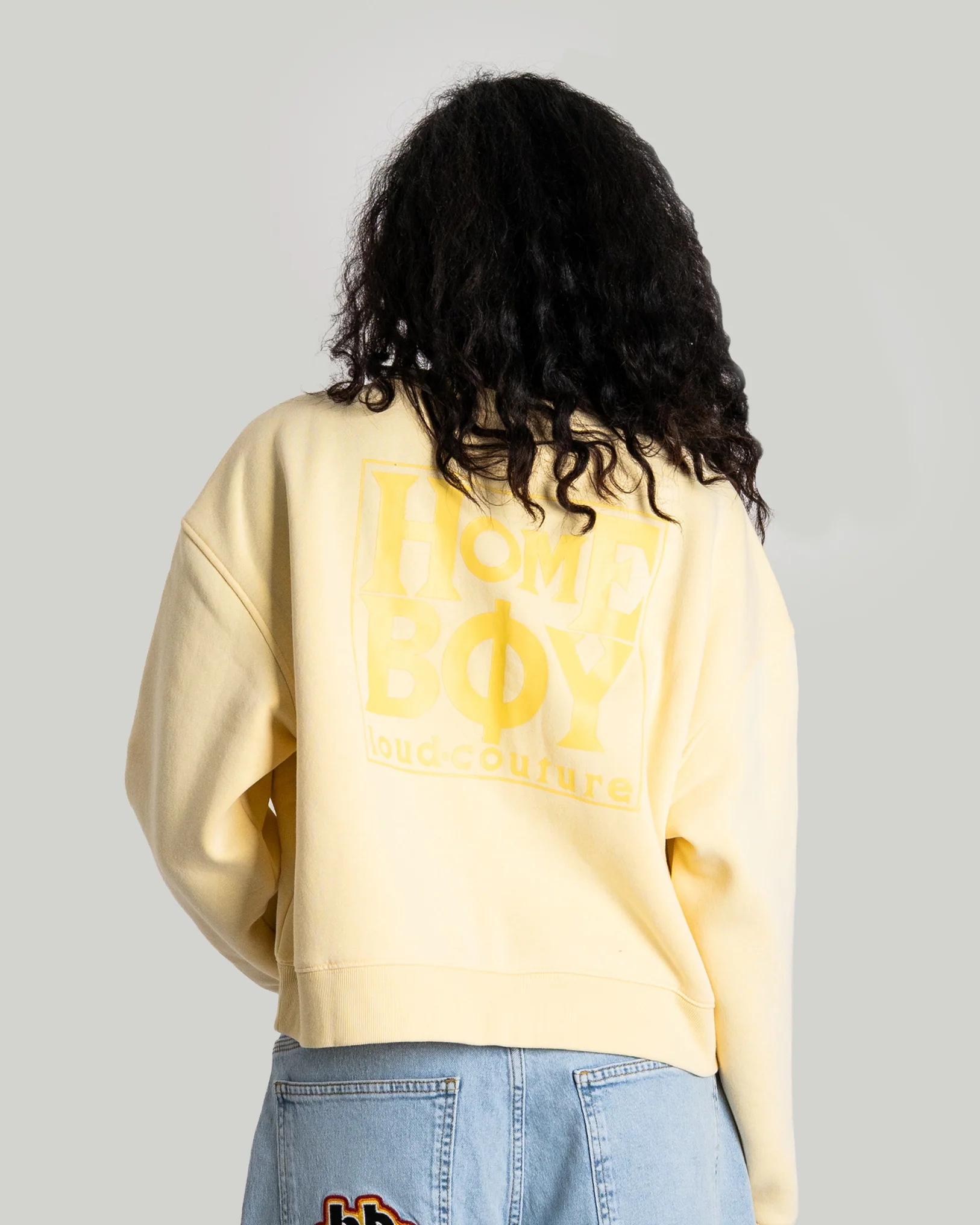 GIRLS Crop Sweat WASHED YELLOW
