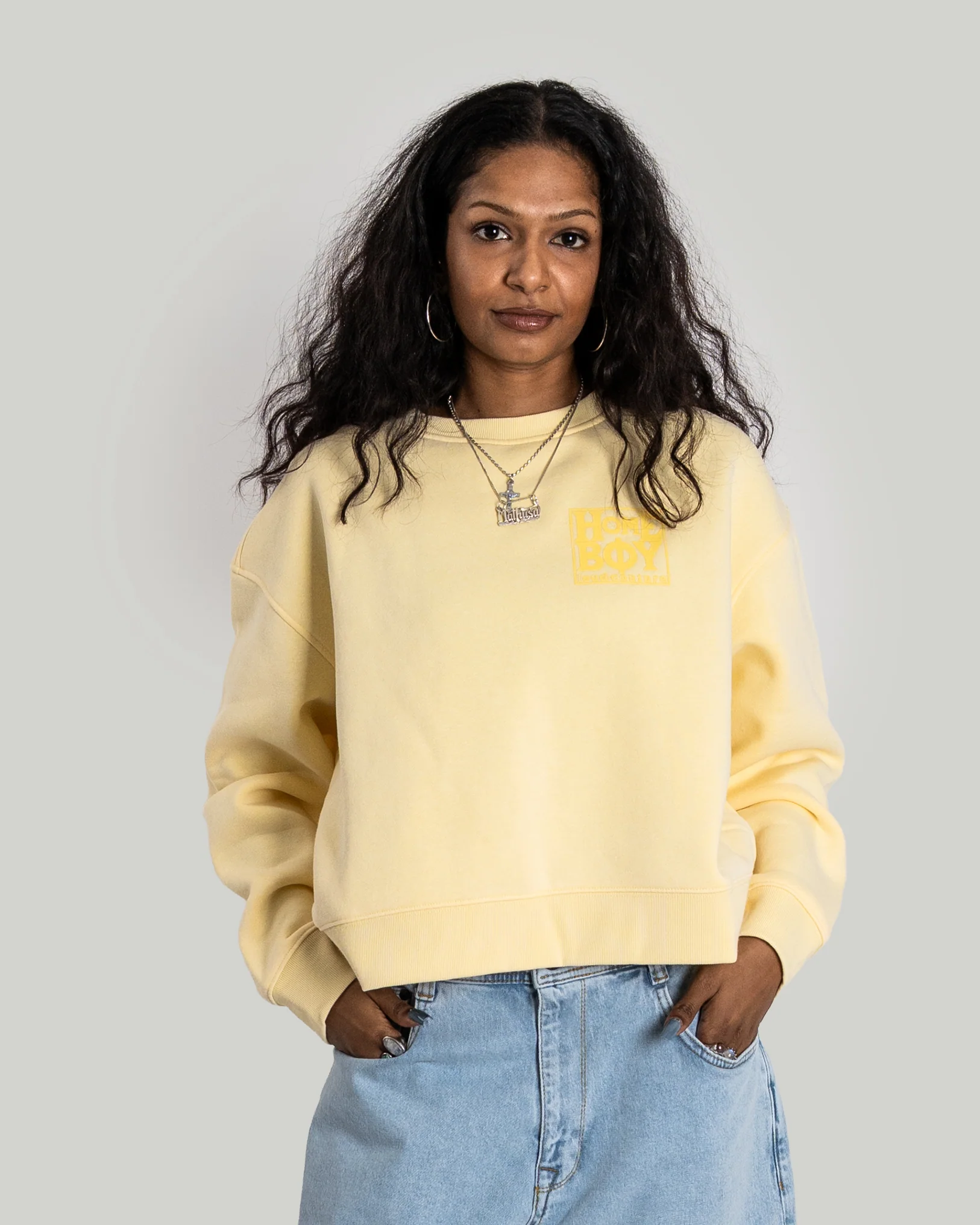 GIRLS Crop Sweat WASHED YELLOW - Image 2