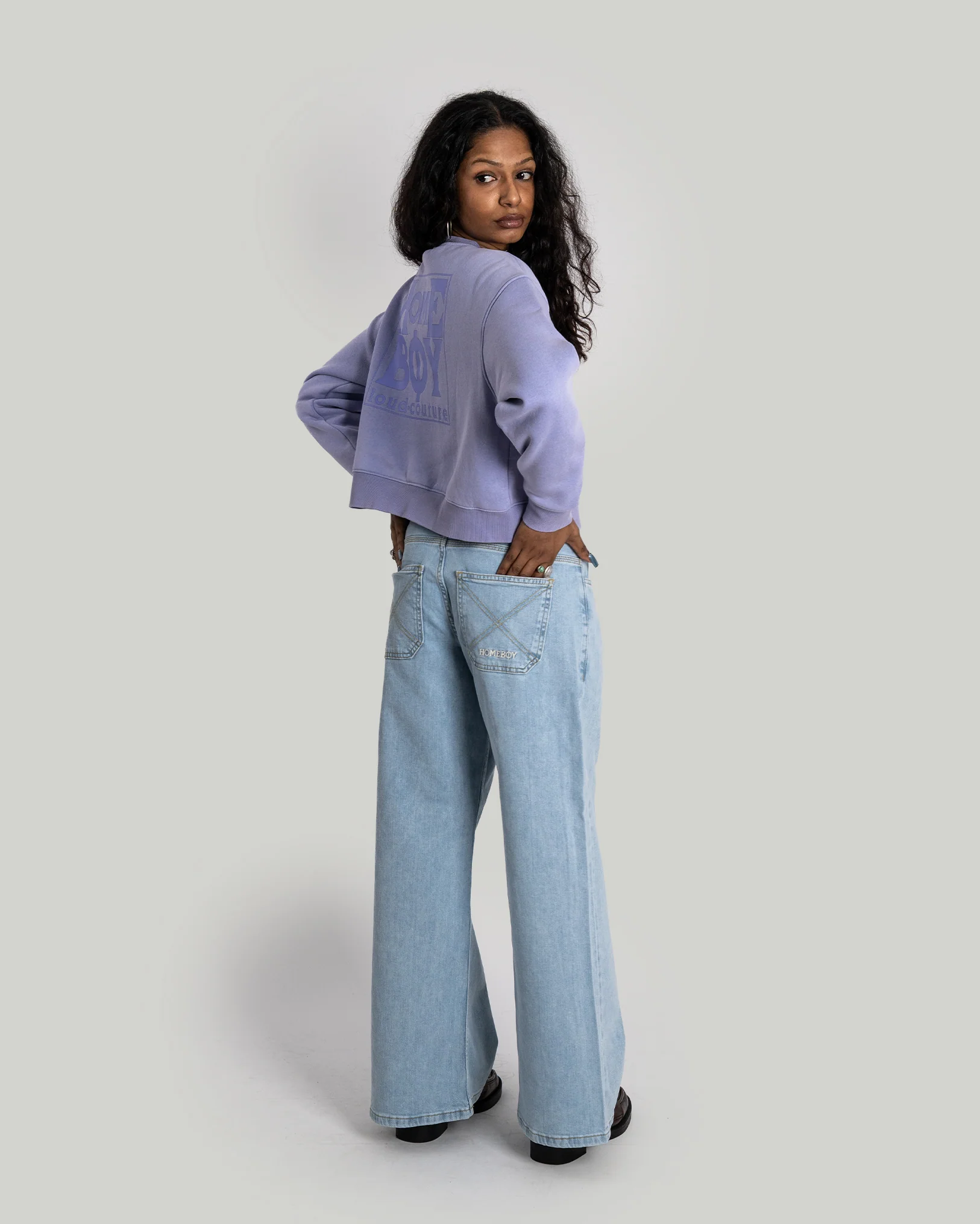 GIRLS Crop Sweat CREW WASHED LILAC - Image 2