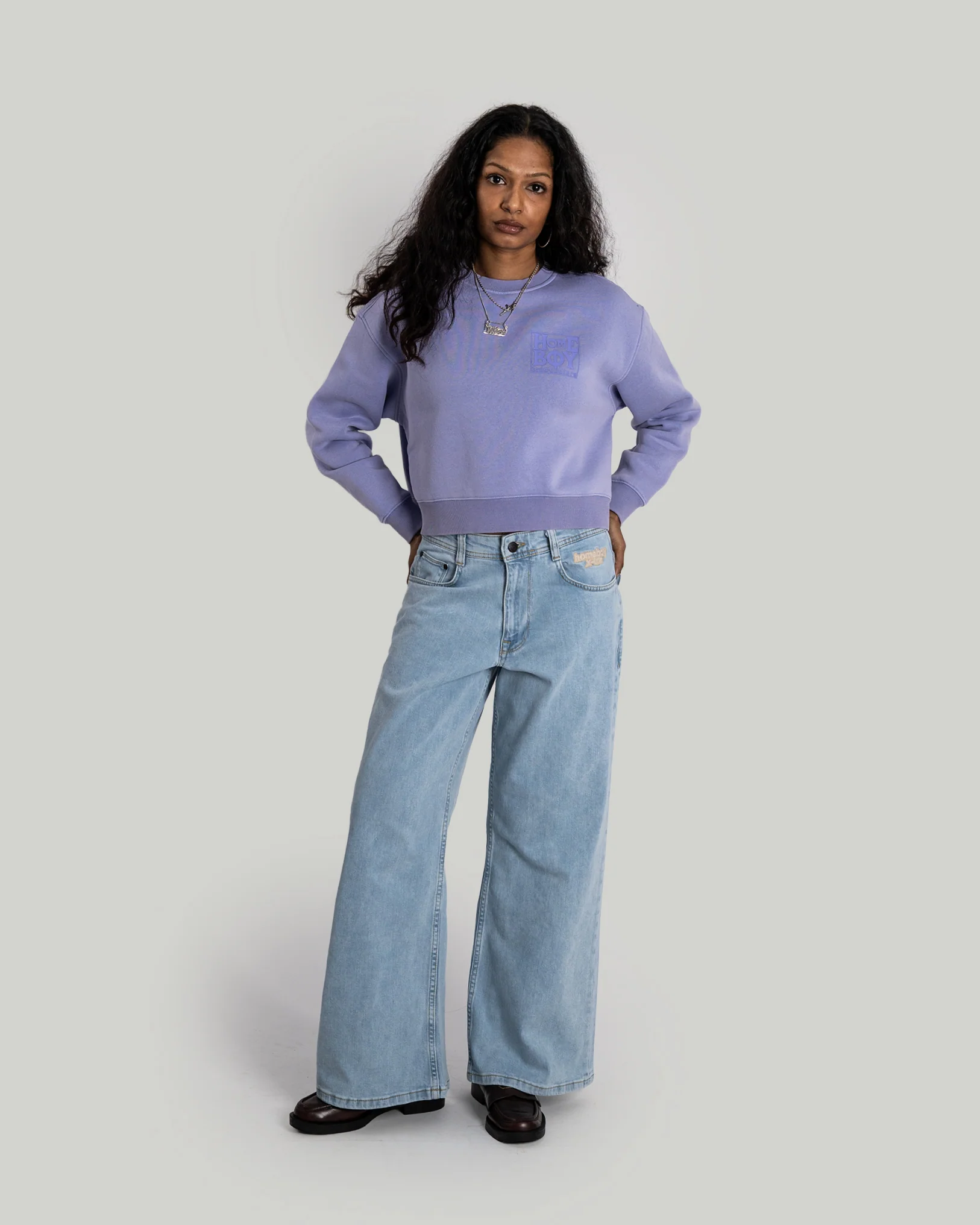 GIRLS Crop Sweat CREW WASHED LILAC - Image 3