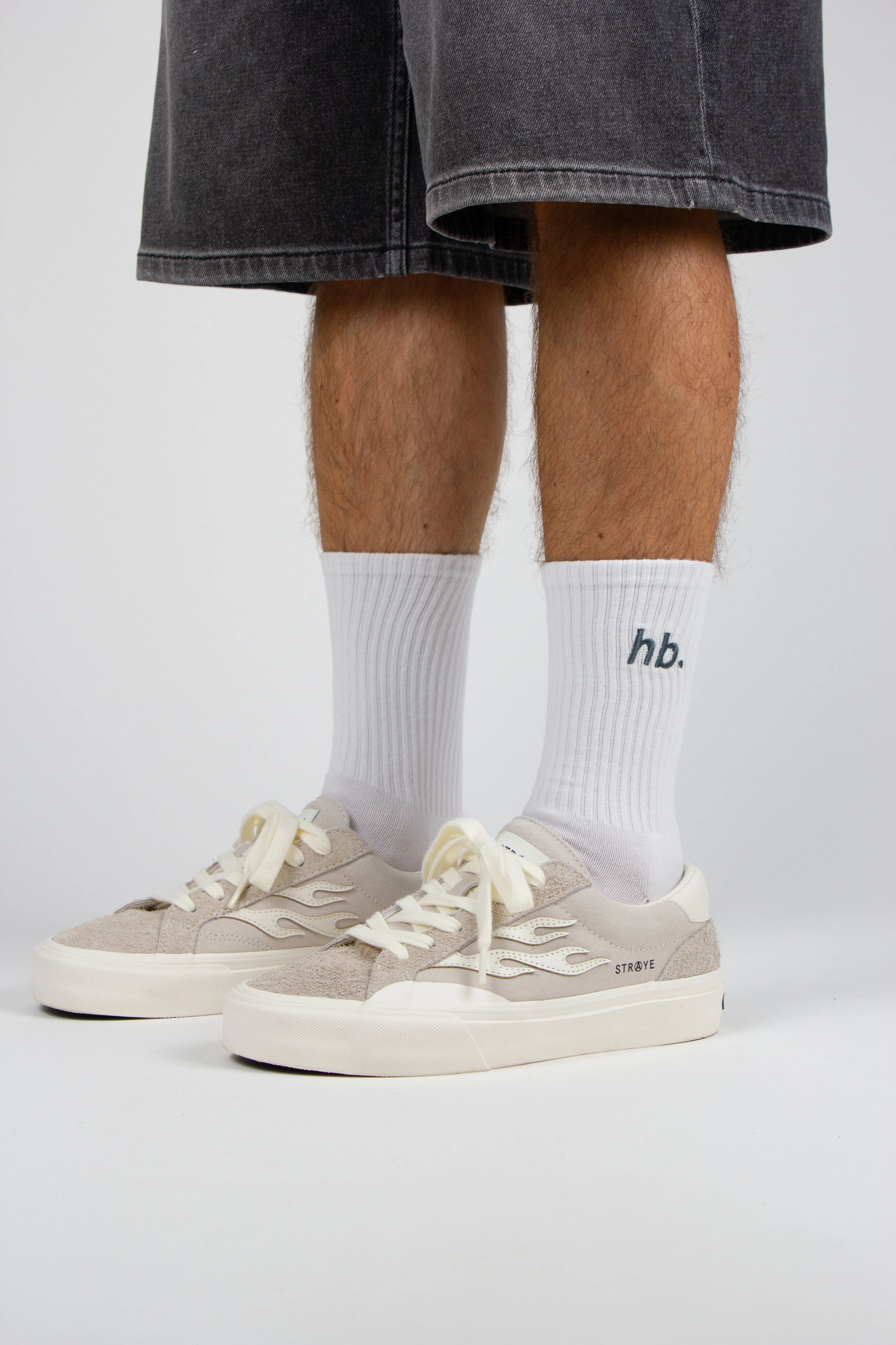 hb. embroidery Sock (double pack) WHITE - Image 4