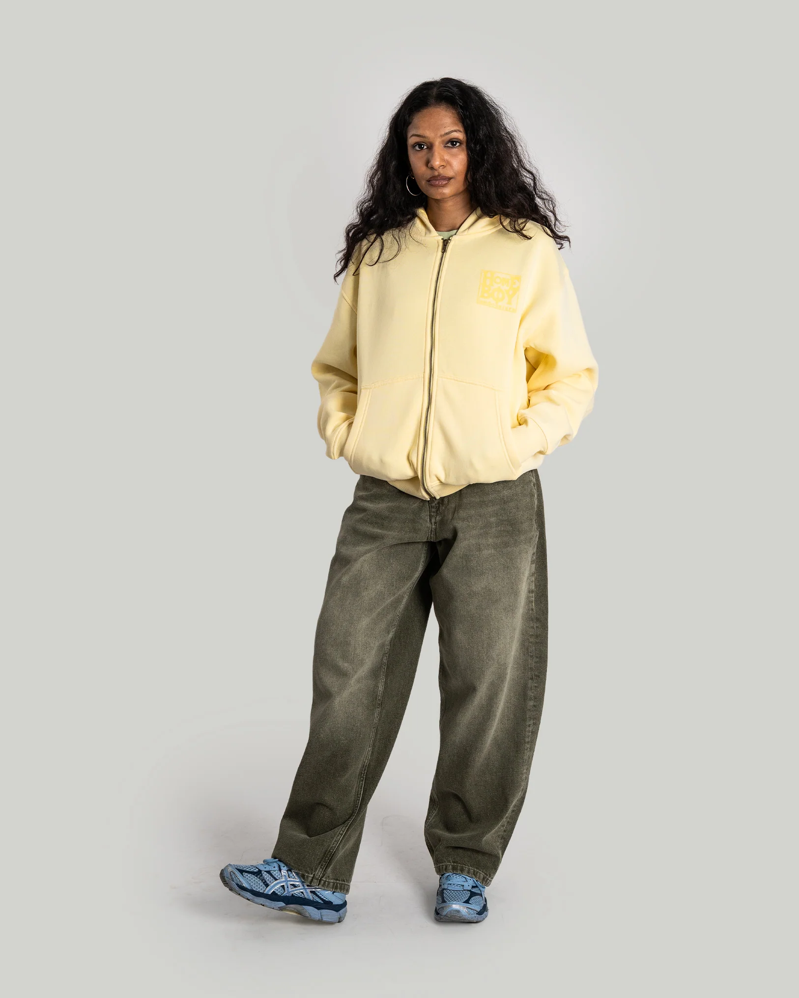 OLD SCHOOL Hooded Jacket WASHED YELLOW - Image 3