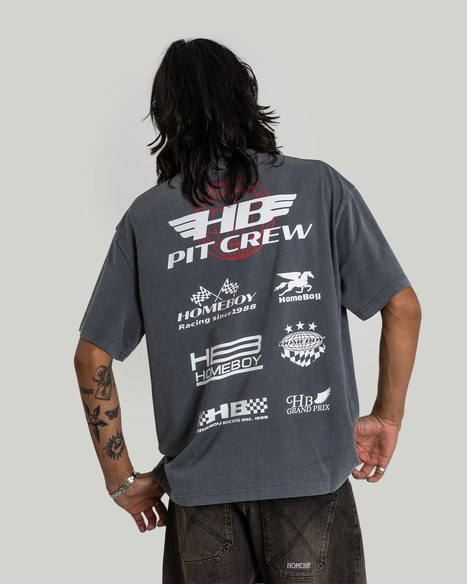 PIT CREW Tee WASHED GREY
