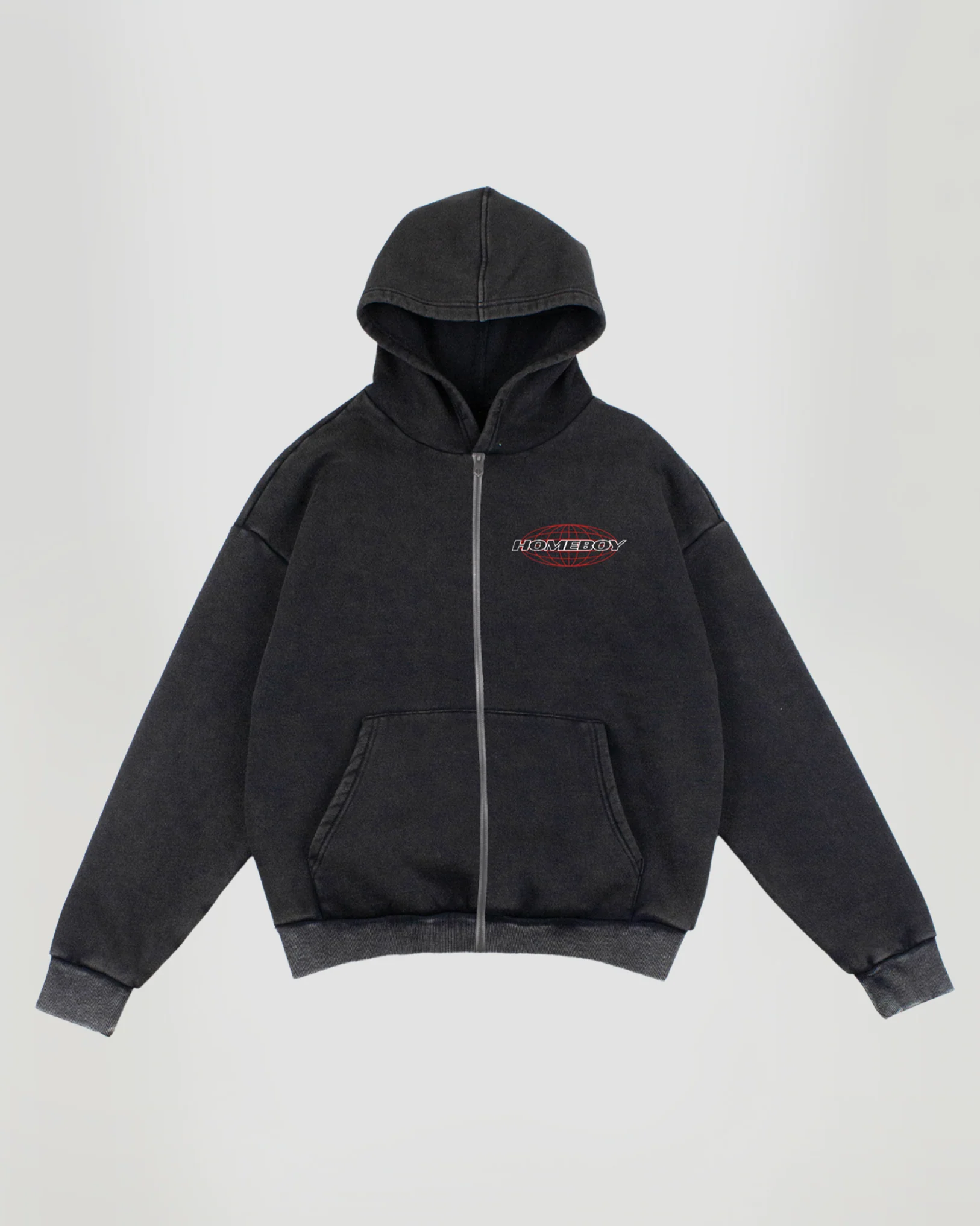 PIT CREW Hooded Jacket WASHED GREY - Image 4