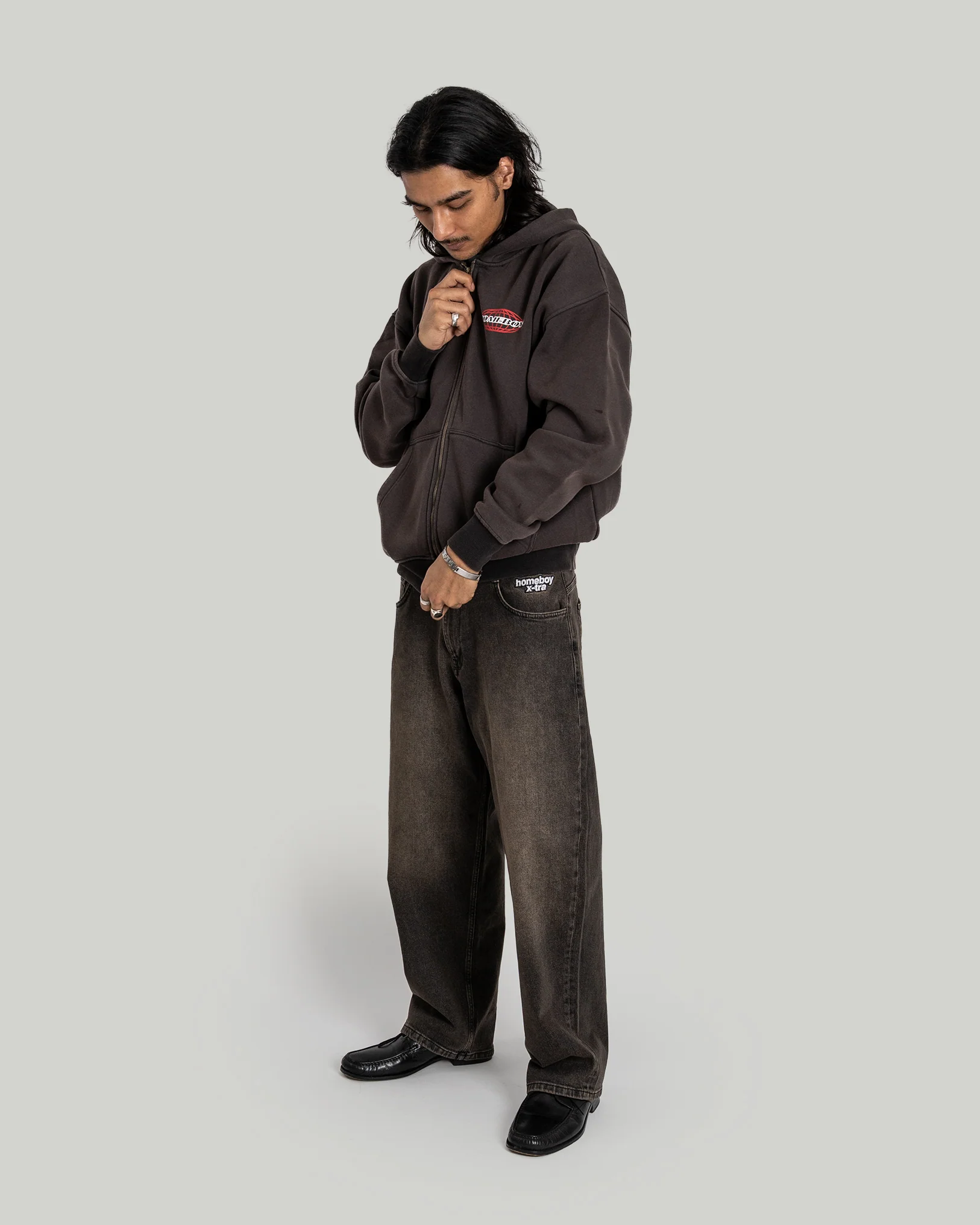 PIT CREW Hooded Jacket WASHED GREY - Image 5