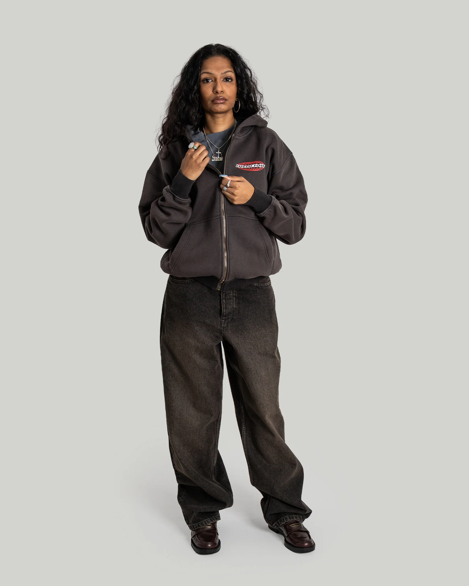 PIT CREW Hooded Jacket WASHED GREY - Image 6