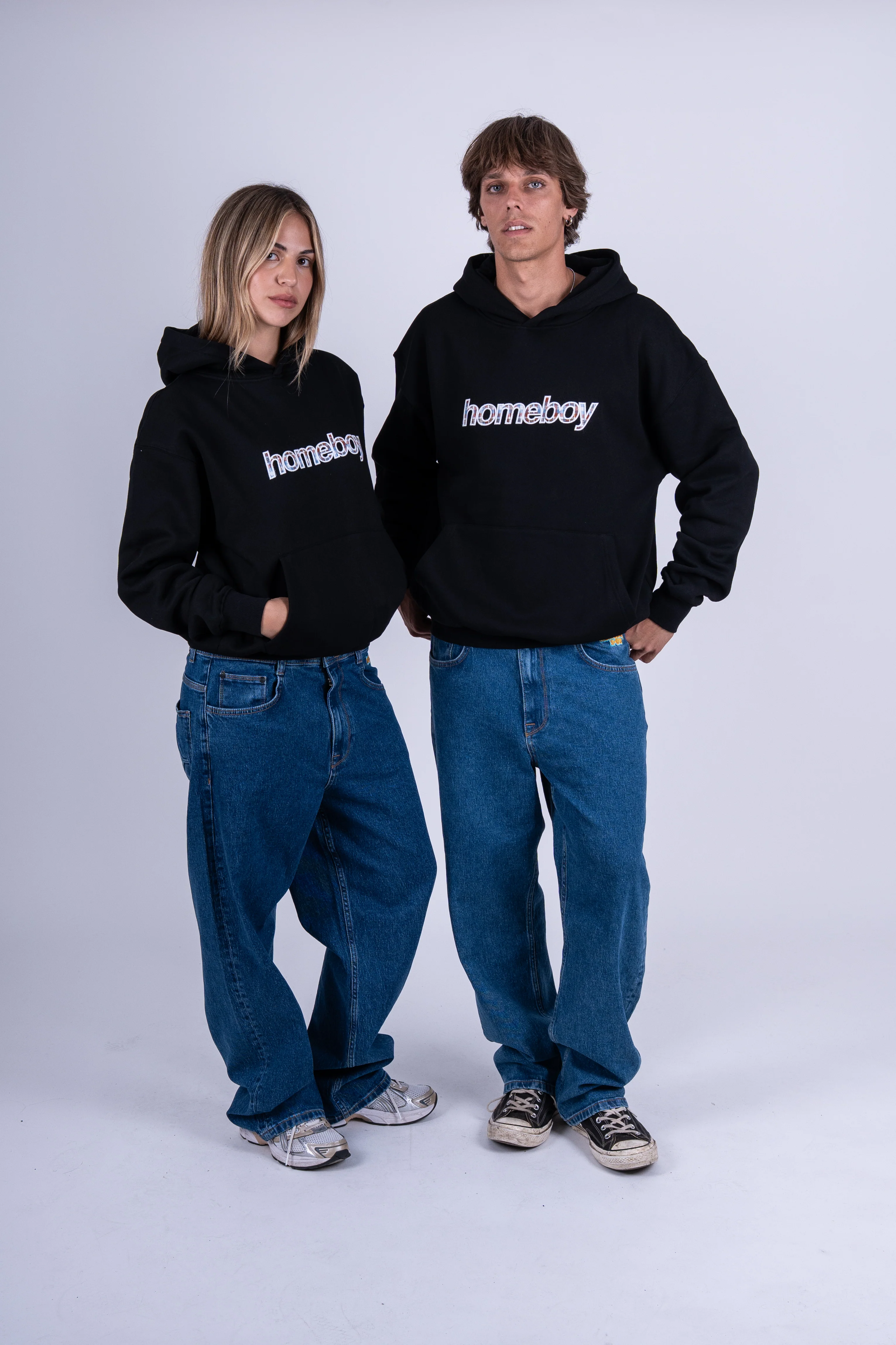 PLAID HELVETICA Hood BLACK - Image 5