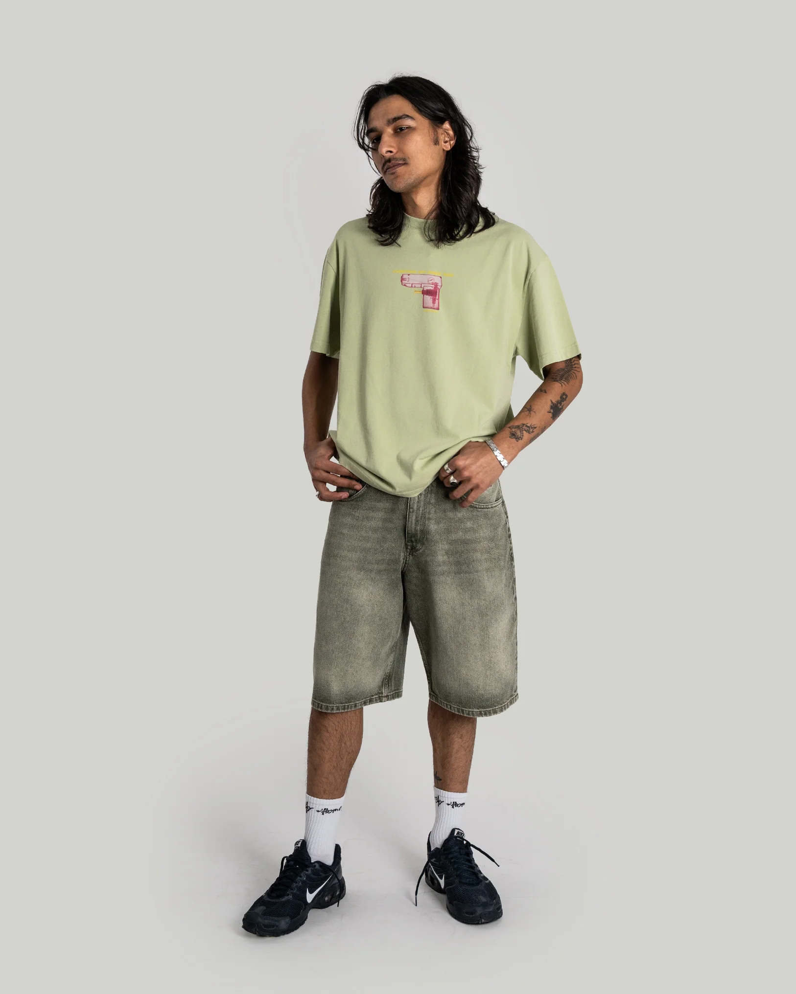 WATER GUN Tee WASHED GREEN - Image 2