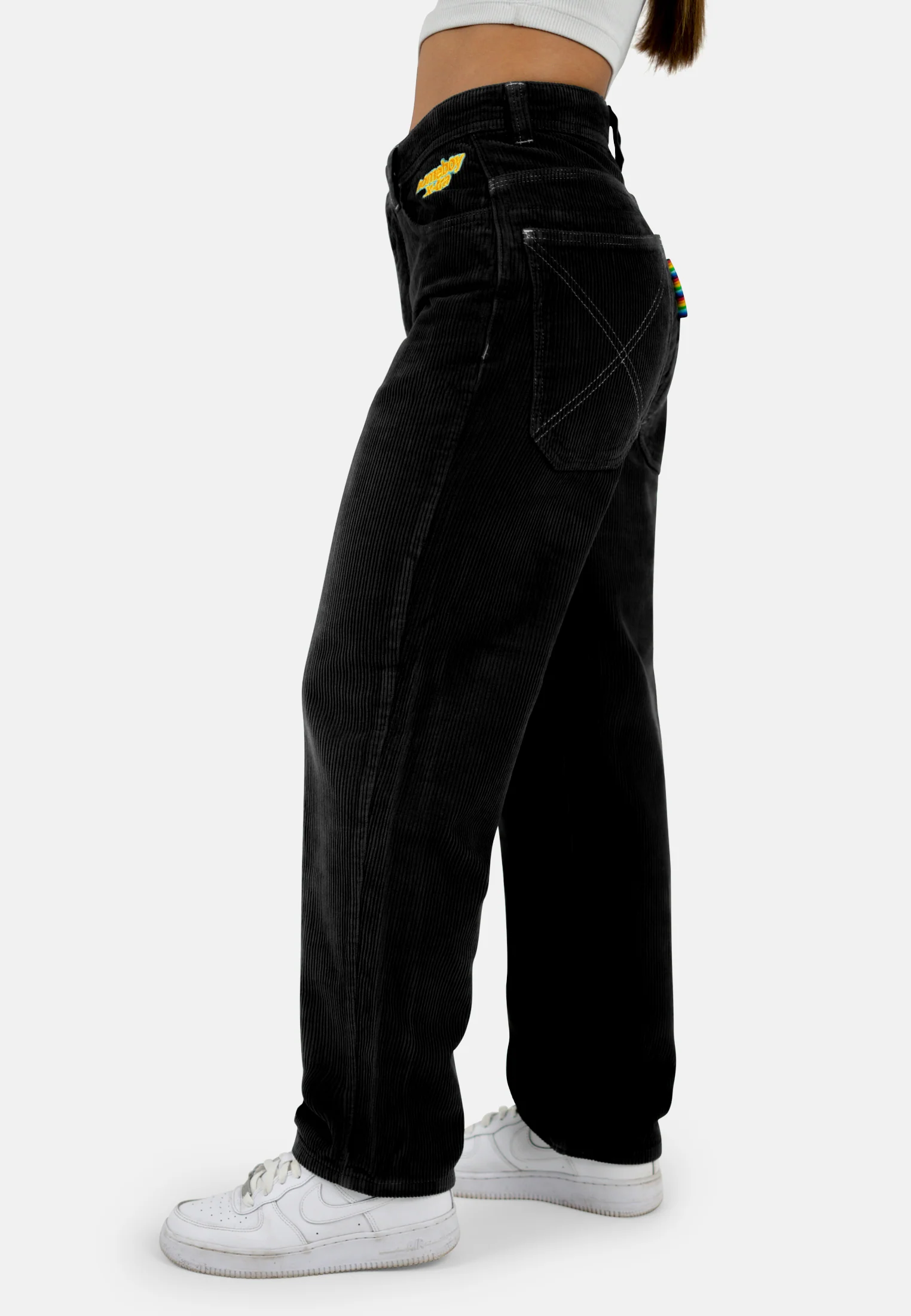 x-tra BAGGY CORD Pants Black - Image 4