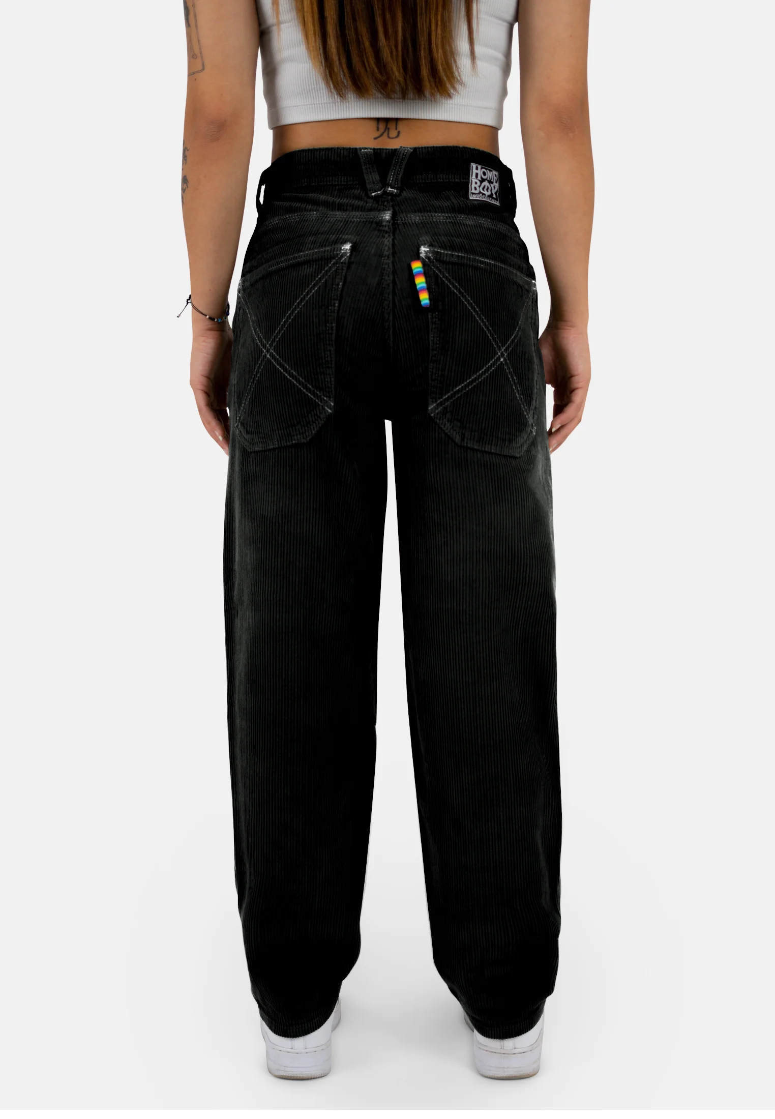 x-tra BAGGY CORD Pants Black - Image 6
