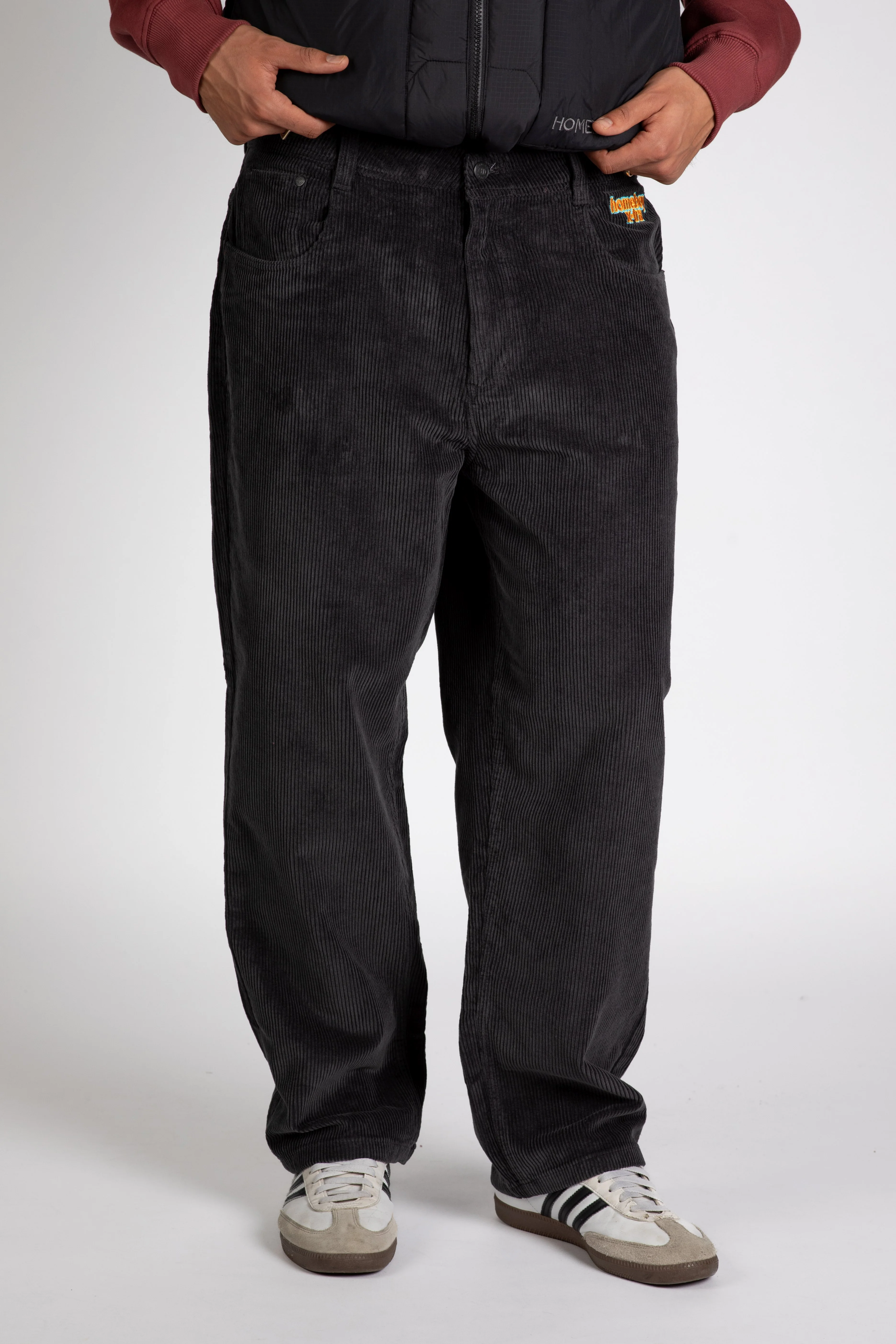 x-tra BAGGY CORD Pants DARK GREY - Image 2
