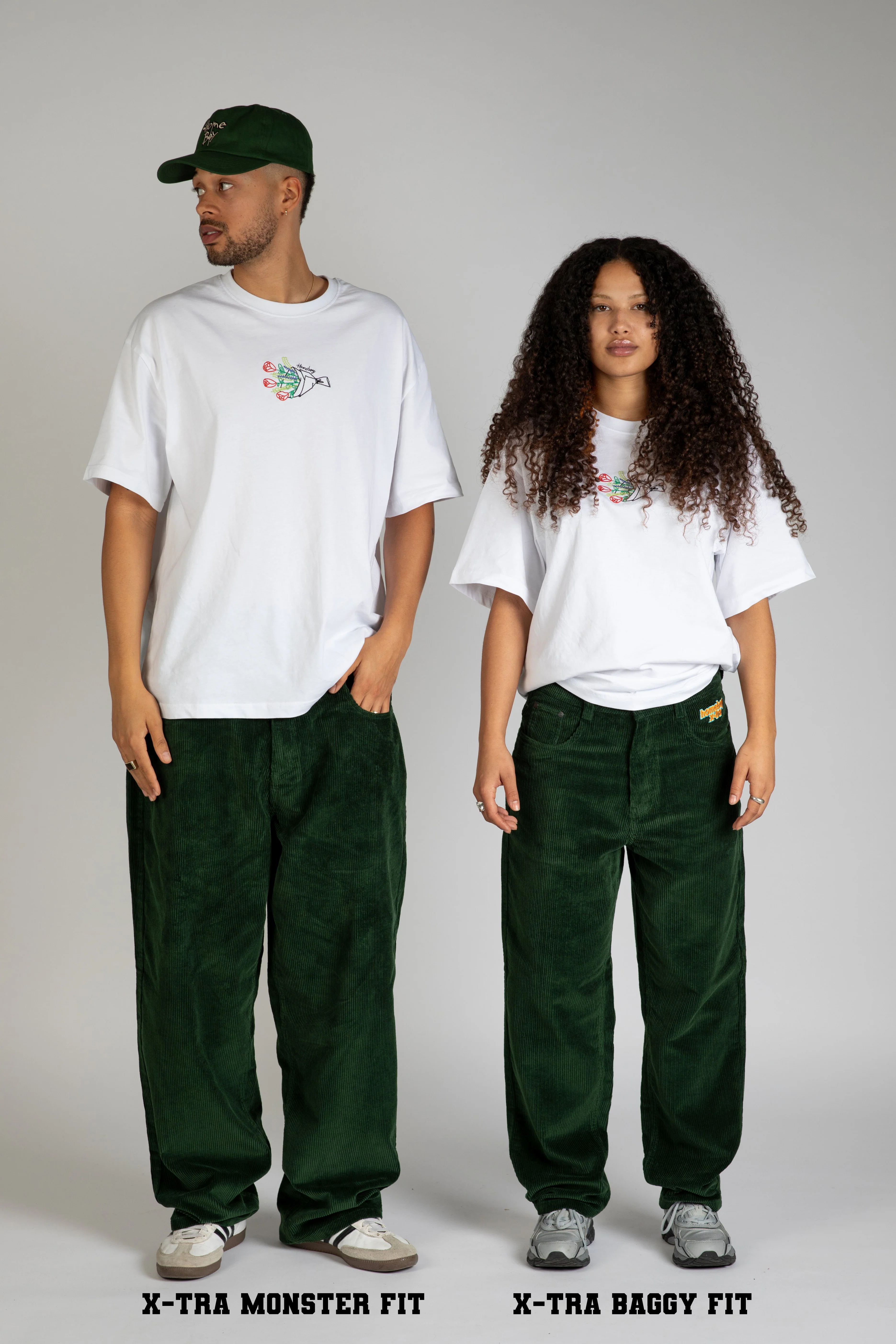 x-tra BAGGY CORD Pants FOREST GREEN