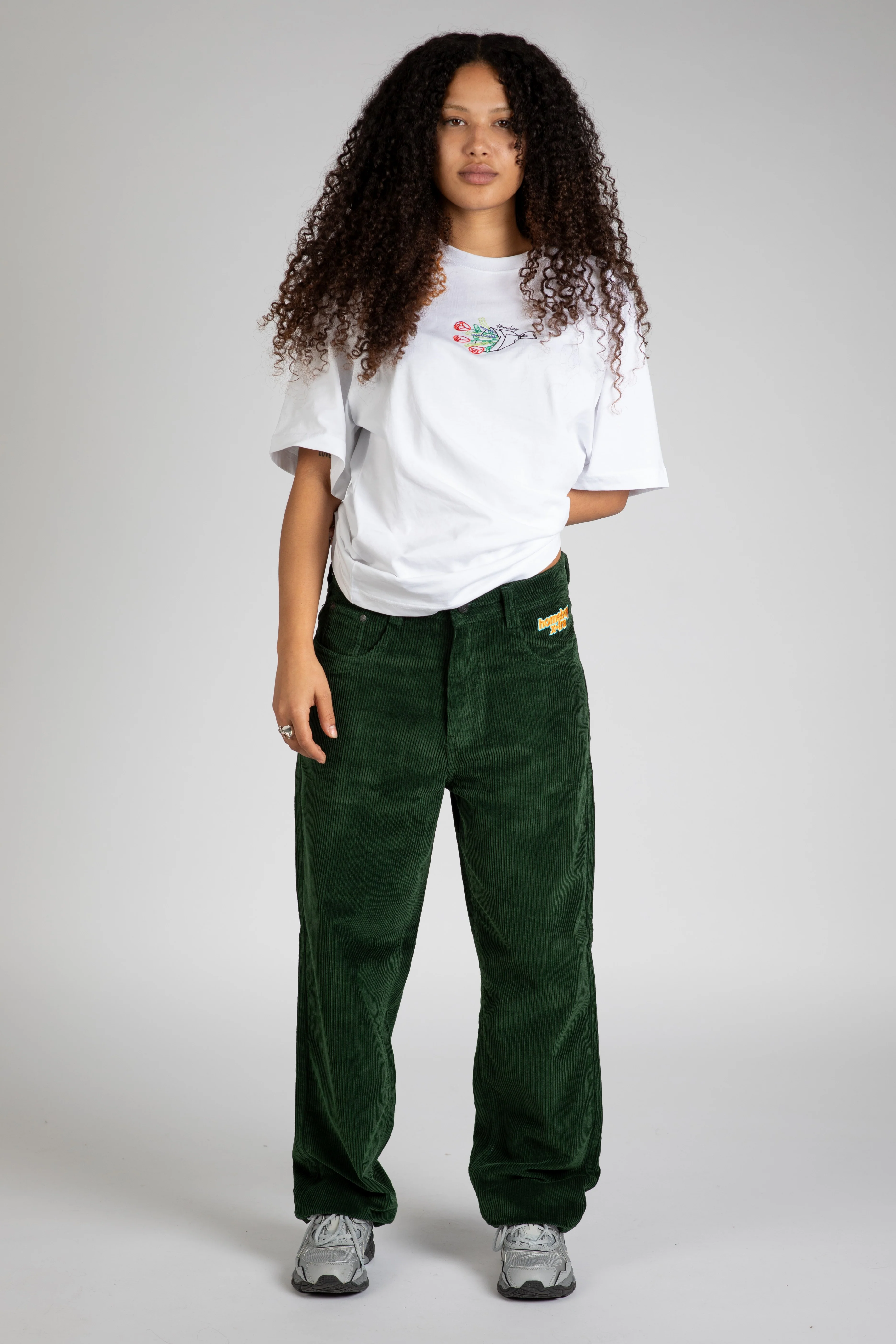 x-tra BAGGY CORD Pants FOREST GREEN - Image 3