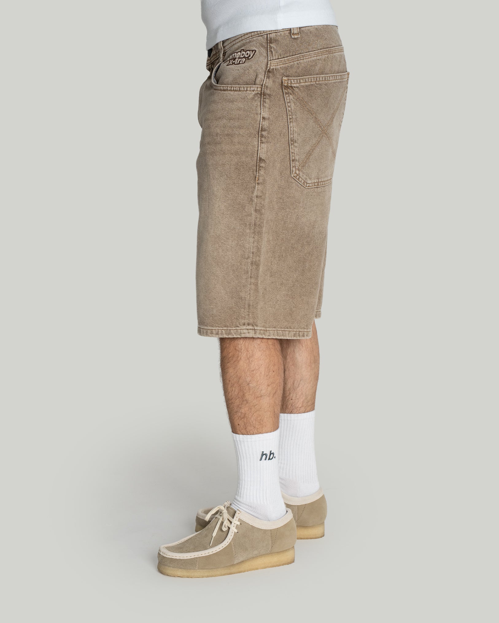 x-tra BAGGY Dye Denim SHORTS washed Brown - Image 3