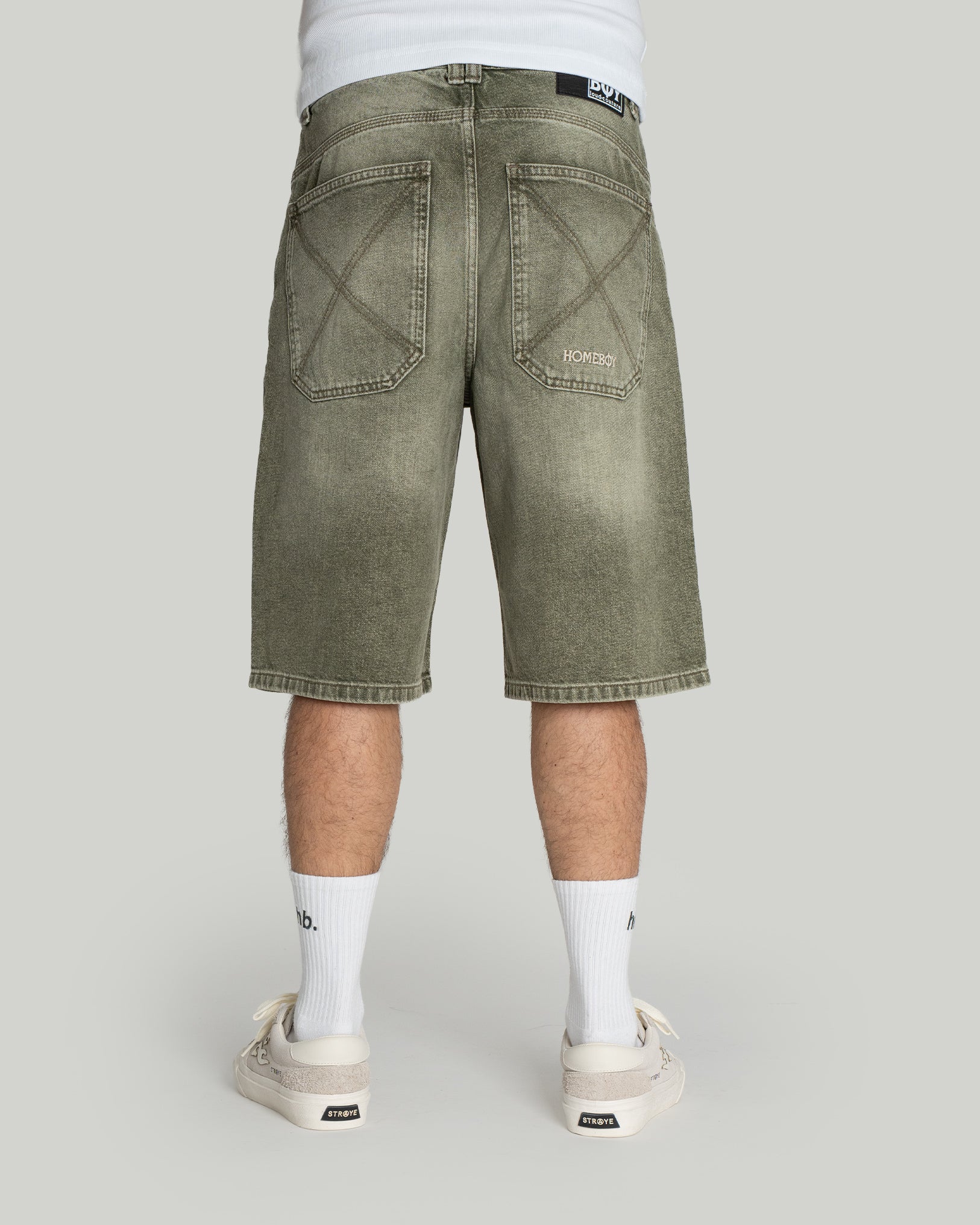 x-tra BAGGY Dye Denim SHORTS washed Green - Image 2