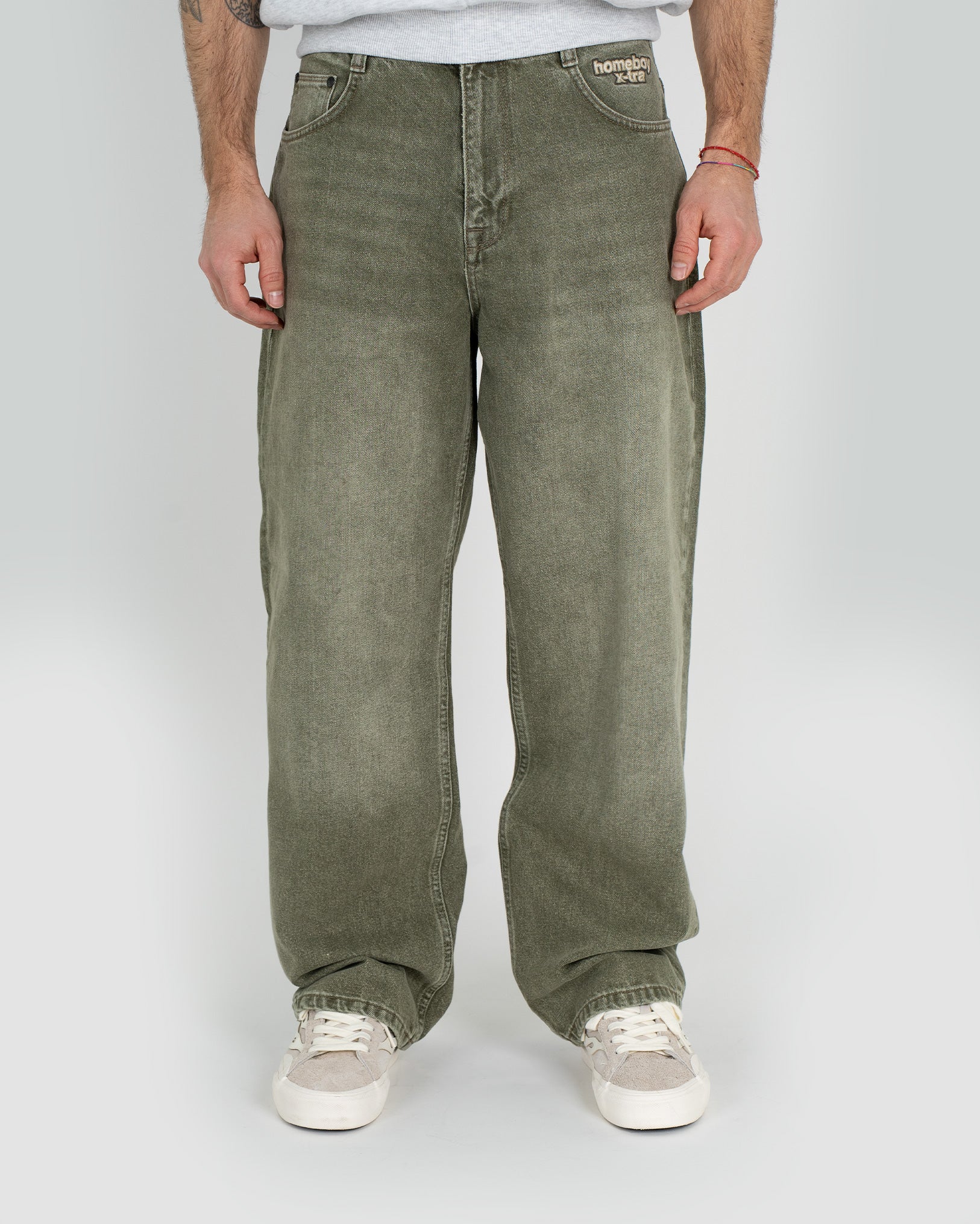 x-tra BAGGY Dye Denim WASHED GREEN