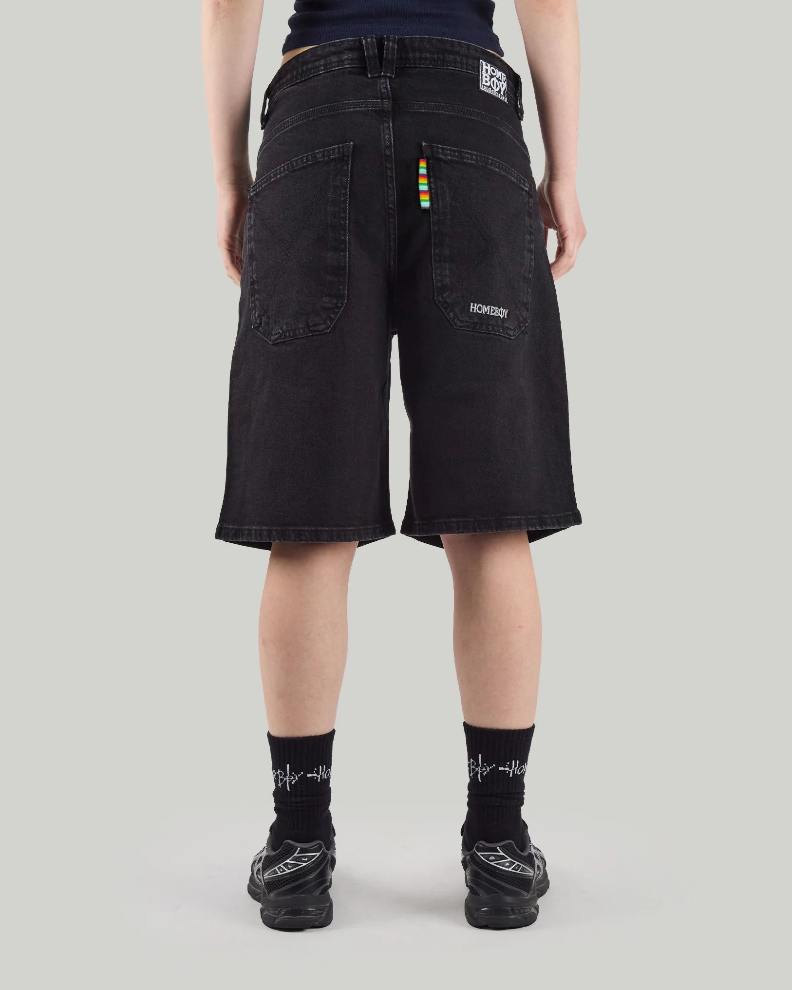 x-tra BAGGY Denim Shorts Washed Black - Image 5