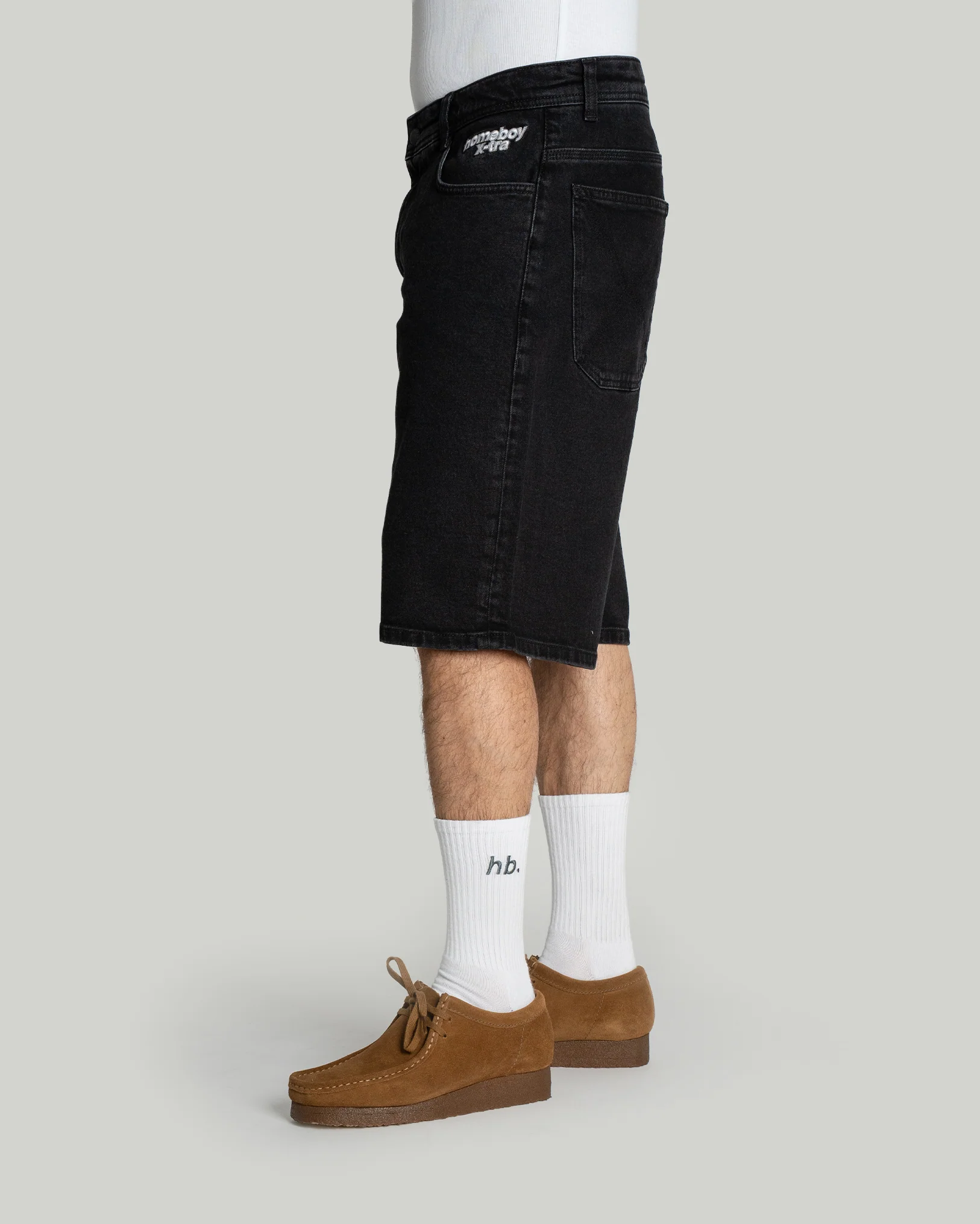 x-tra BAGGY Denim Shorts Washed Black - Image 6