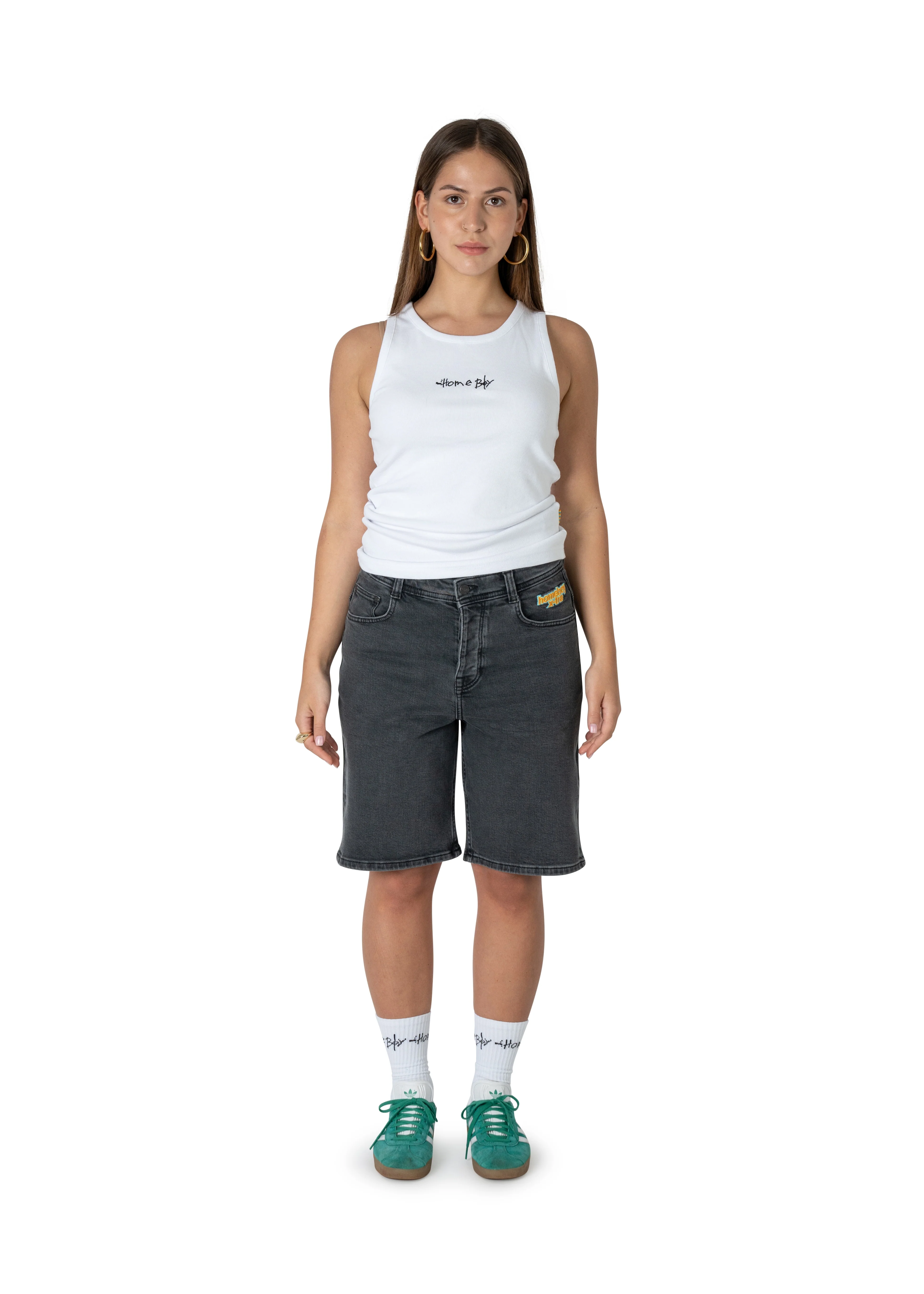 x-tra BAGGY Denim Shorts Washed Grey - Image 4