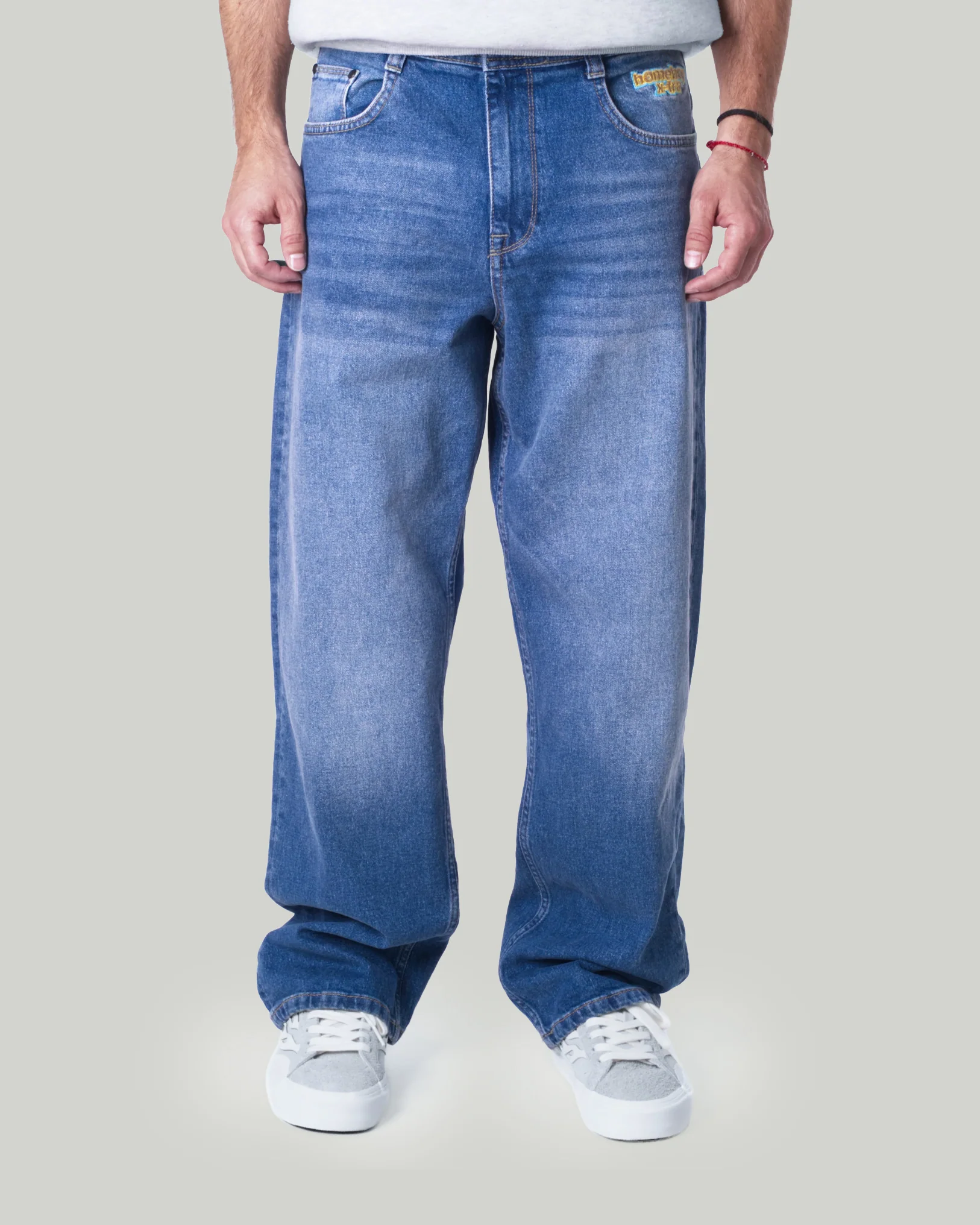 x-tra BAGGY Wiskers Denim VINTAGE BLUE