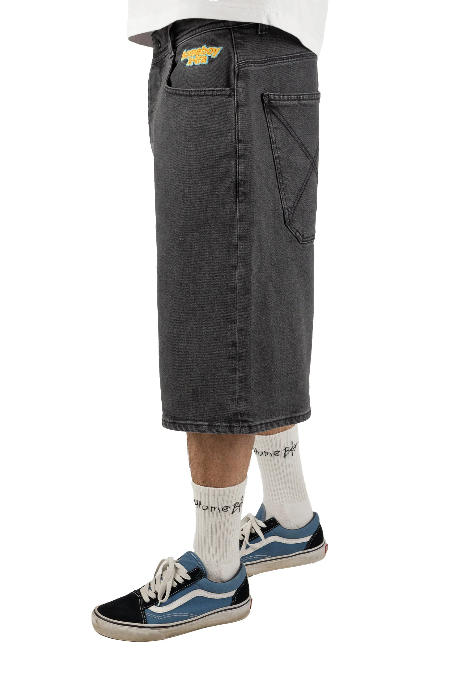 x-tra MONSTER Denim SHORTS Washed Grey - Image 8
